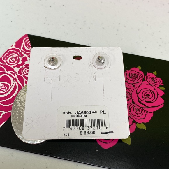 Brighton Ferrara Silver Hammered Post Earrings - Picture 3 of 3